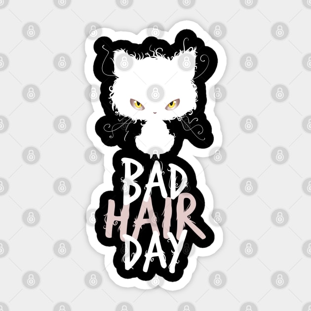 Bad Hair Day Cat Sticker by supermara